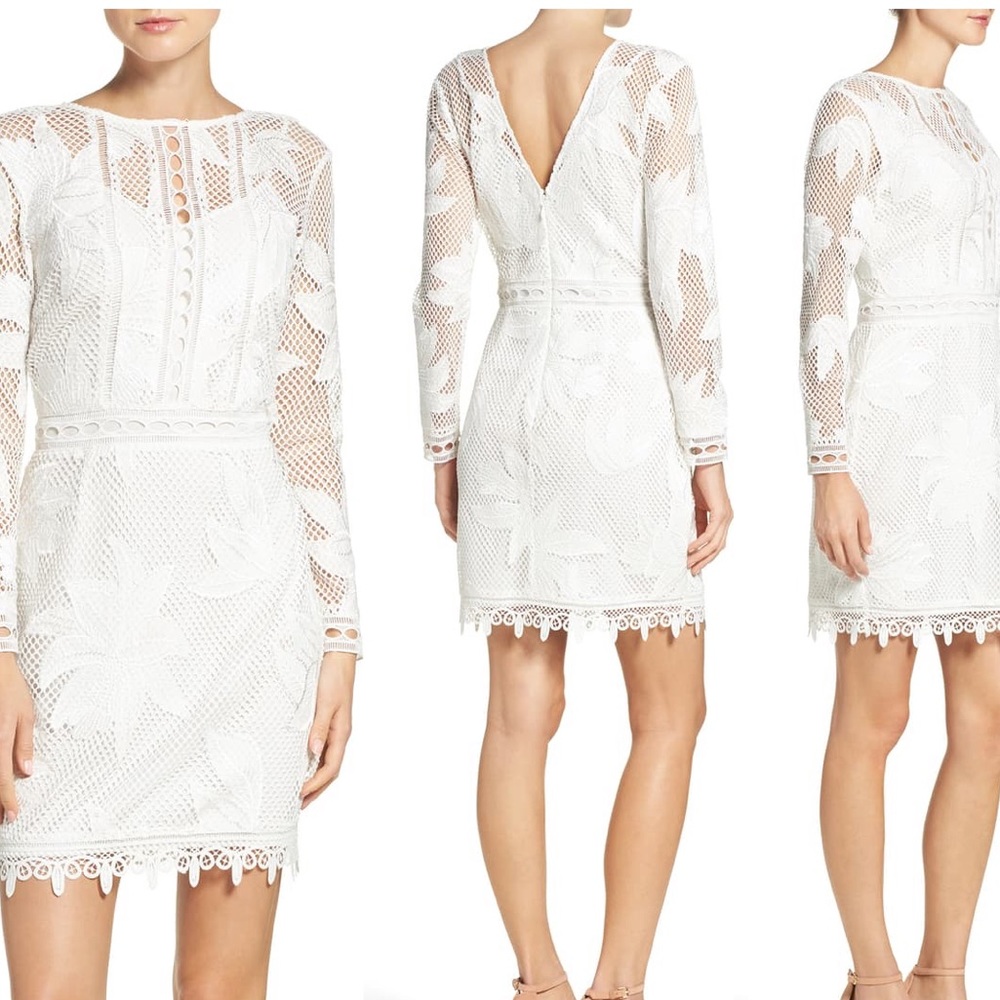 Adelyn Rae White Floral Sheath Dress